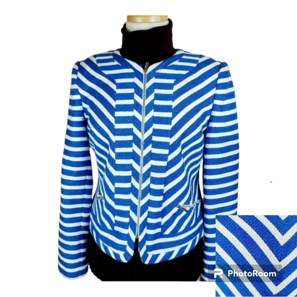 MELANIE LYNE Zip Up Blazer Fully Lined Suit Jacket Size 12